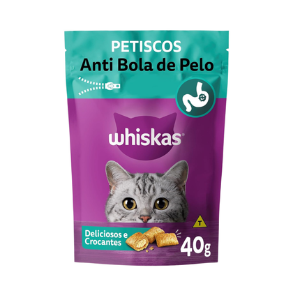 Petisco Para Gatos Whiskas Antibola De Pelo Pouch 40g - 10256117