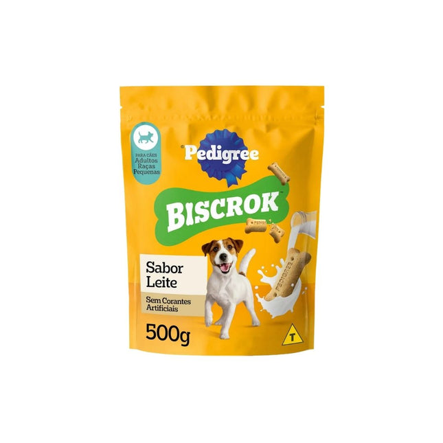 Petisco Para Caes Adultos Racas Pequenas Leite Pedigree Biscrok Pouch 500g - 10240795/10142531/60010037