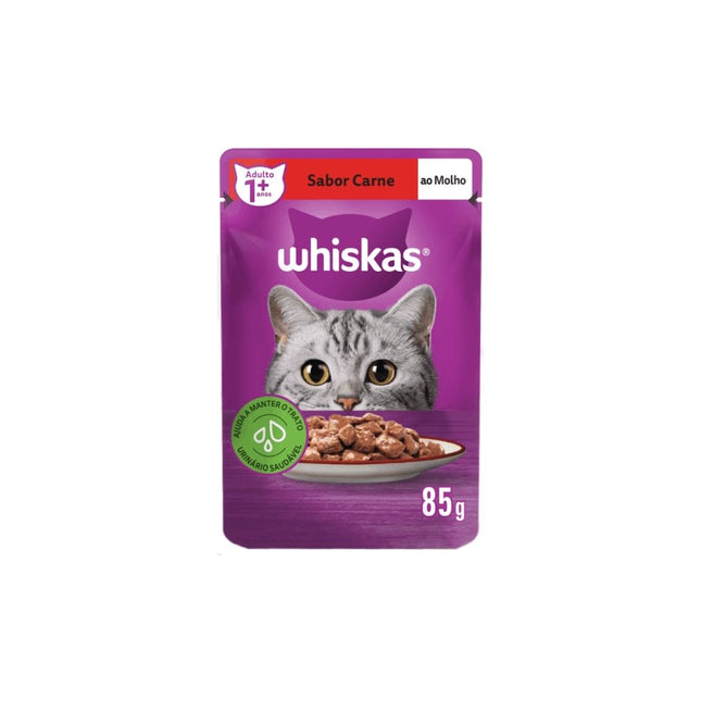 Racao Whiskas 85g Gatos Adultos Carne Ao Molho / 10277881 - 10192088