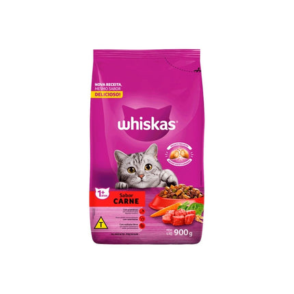 Racao Whiskas 900g Gatos Adultos Carne - 10254483