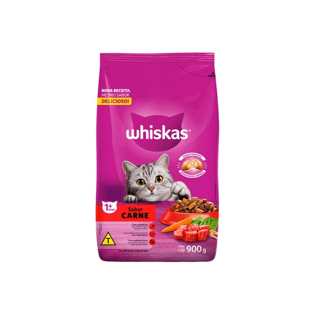 Racao Whiskas 900g Gatos Adultos Carne - 10254483