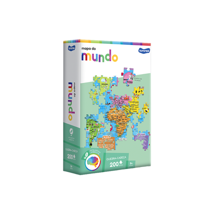 Quebra Cabeca Toyster Mapa Do Mundo Com 200 Unidades Pcs - 2565