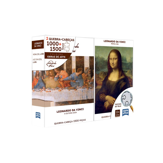 Quebra Cabeca Leonardo Da Vinci Monalisa E A Ultima Ceia 1000 E 1500PCS Toyster - 2936