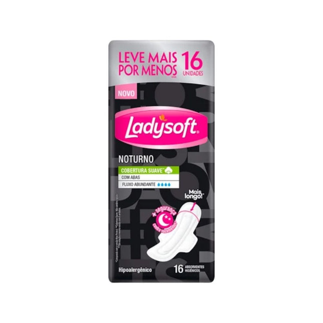Absorvente Ladysoft Noturno Suave Com Abas Oferta Com 16 Unidades - 8022