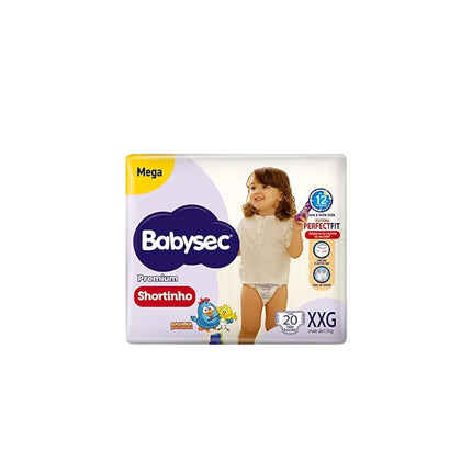 Fralda Descartáveis Babysec Galinha Pintadinha Shortinho Mega Tamanho XXG Pacote Com 20 Unidades - 209712