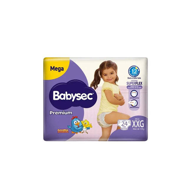 Fralda Descartáveis Babysec Premium Galinha Pintadinha Tamanho XXG Pacote Com 24 Unidades - 209688