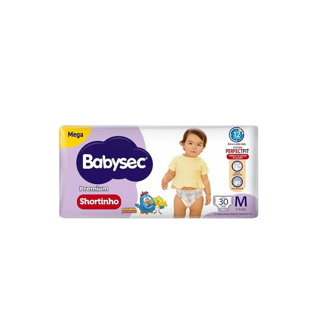 Fralda Descartáveis Babysec Galinha Pintadinha Shortinho Mega Tamanho M Pacote Com 30 Unidades - 209709