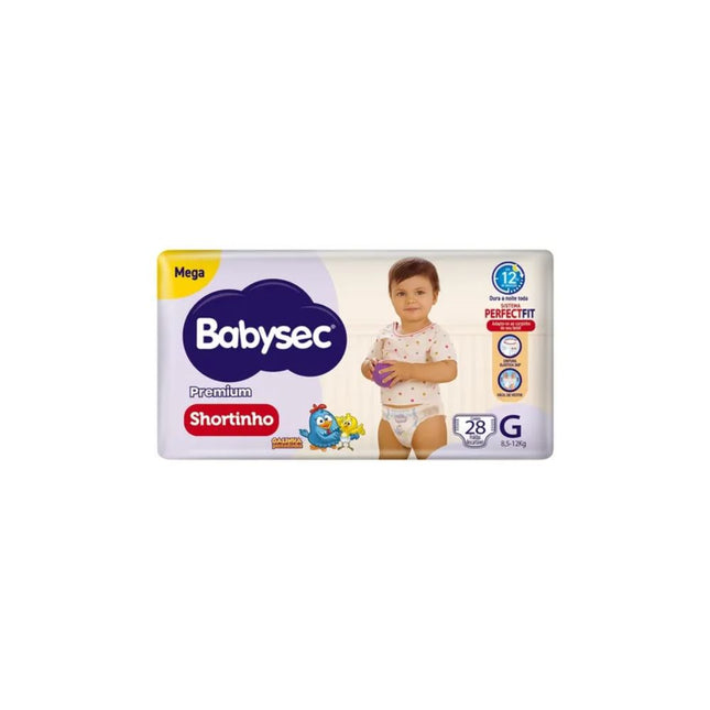Fralda Descartáveis Babysec Galinha Pintadinha Shortinho Mega Tamanho G Pacote Com 24 Unidades - 209710