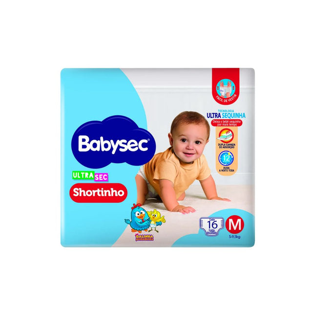 Fralda Babysec Ultrasec Shortinho Jumbinho Tamanho .M Pacote Com 16 Unidades - 209876
