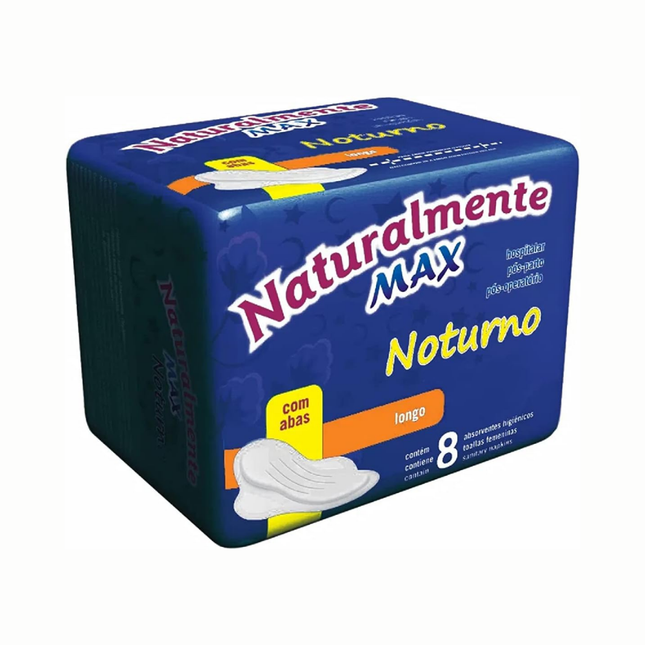 Absorvente Naturalmente Max Noturno Com Abas Com 08 Unidades - 1299