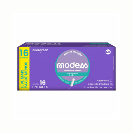 Absorvente Ever Green Interno Modess Medio Com 16 Unidades - 4446