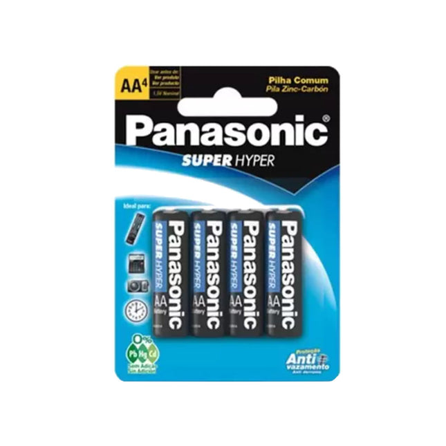 Pilha Panasonic Zinco Pq AA Com 04 Unidades - Um-3shs