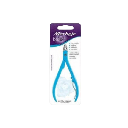 Alicate Para Cuticula Merheje Basic Cor Azul Com 01 Unidade - 02010007