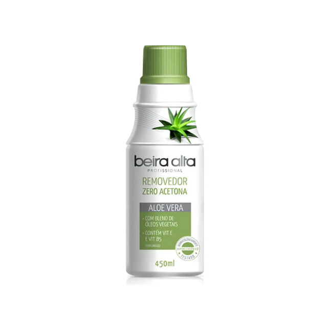 Removedor De Esmalte Zero Acetona Beira Alta 450ml Aloe Vera Com 01 Unidade