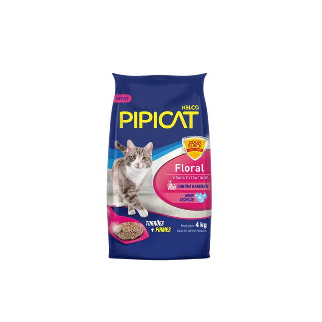 Areia Higiênica Kelco Pipicat Floral Perfumada 4kg - Pan01056