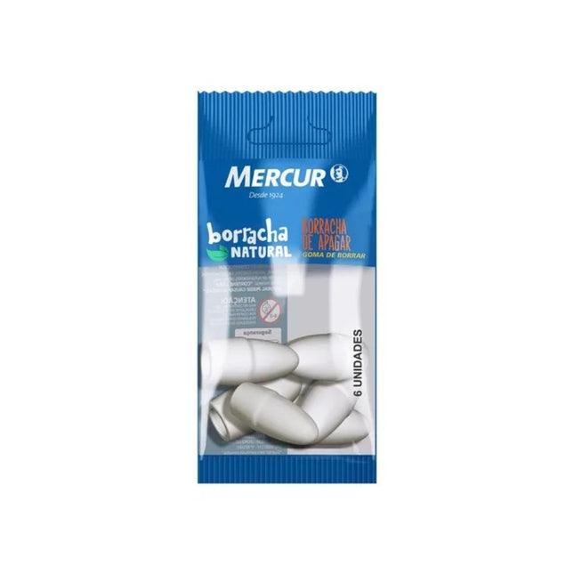 Borracha Branca Mercur Pull Pack Ponteira Com 06 Unidades - 301014