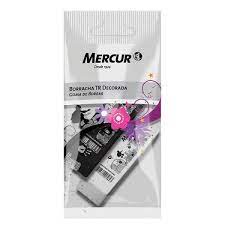 Borracha Mercur TR Decorada Preta / Branca Pull Pack Com 02 Unidades - B01010101028