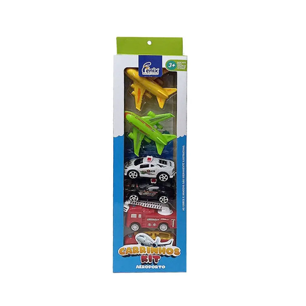 Kit Carrinhos Aviao Com 06 Unidades Pcs Fenix - XPC-998