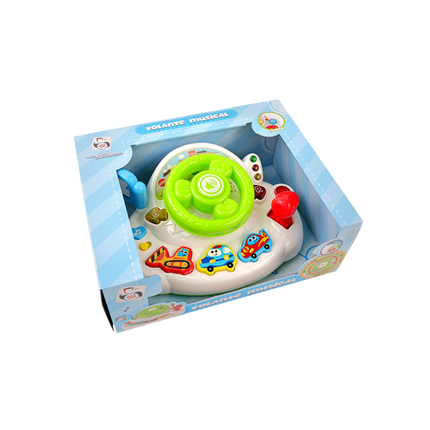 Super Volante Musical Completo Som Luz Pica Pau - 4247