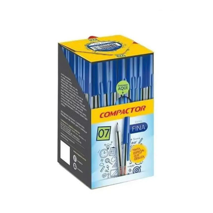 Caneta Compactor 07 Aco Cor Azul Caixa Com 50 Unidades -  002103001