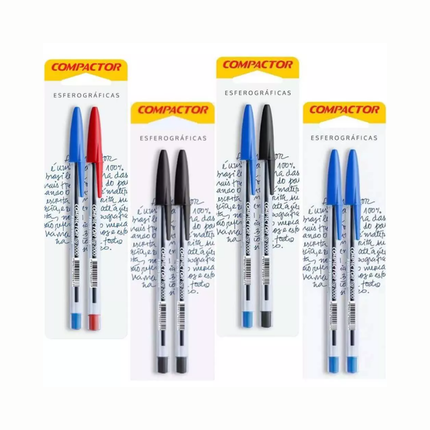 Caneta Compactor Top 2000 Cor Sortida Com 02 Unidades - 001745622
