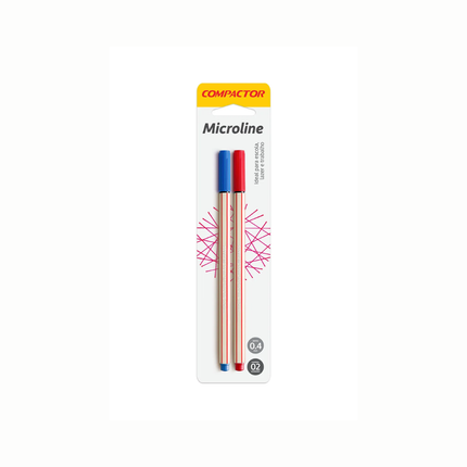 Caneta Compactor Microline 0.4mm Vm/Az Com 02 Unidades