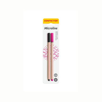 Caneta Compactor Microline 0.4mm Rs/Pt Com 02 Unidades