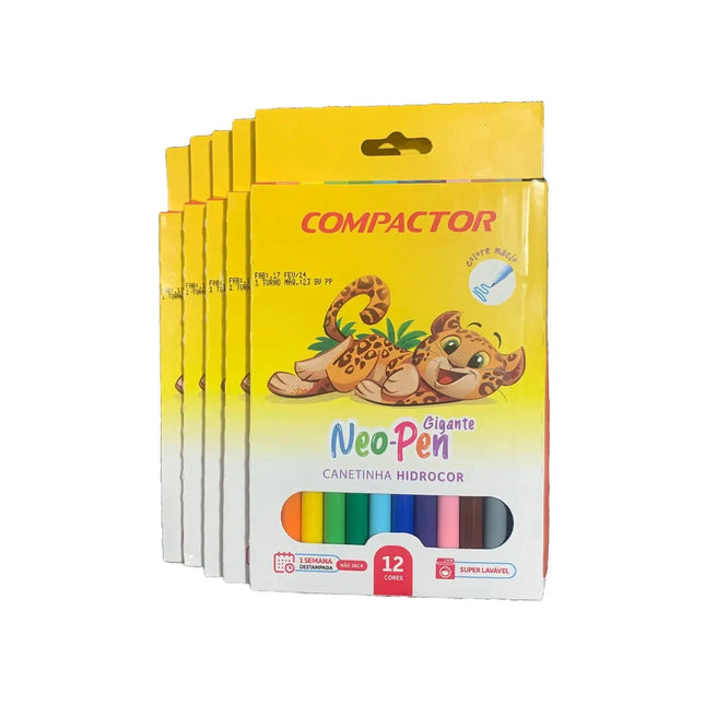 Caneta Hidr.Comp.Neopen Gig.Com 12 Cores Pacote Com 05 Unidades