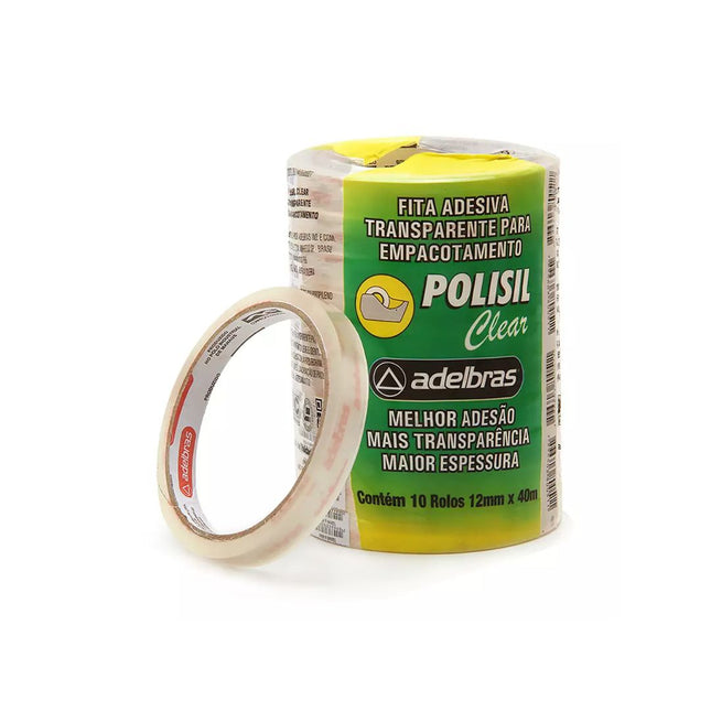 Fita Adesiva Adelbras 12X40 Polisil Transp Com 10 Unidades - PPTM-5