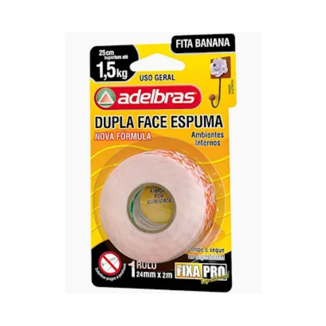 Dupla Face Espuma Nova Formula-Fixa Pro Adelbras 24X2