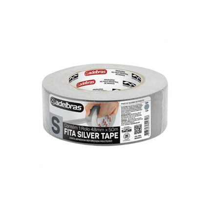 Fita Multi Uso Adelbras Silver Tape 48X05 Branca Com 01 Unidade