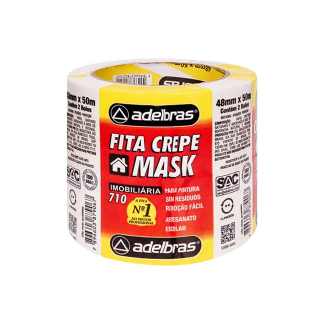 Fita Crepe Adelbras 48X50 Mask Acordeon Pacote Com 02 Unidades - 710