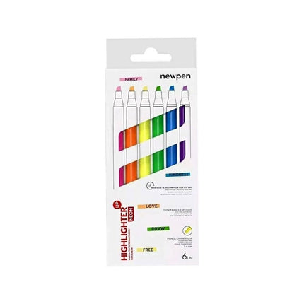 Marcador De Texto Newpen Neon Com 06 Unidades - 14028