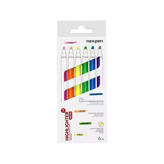 Marcador De Texto Newpen Neon Com 06 Unidades - 14028
