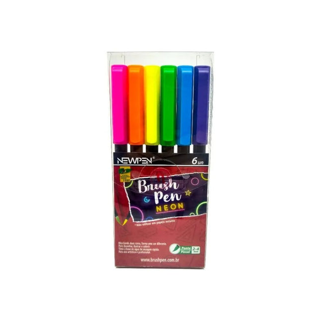 Pincel Brush Newpen Neon 6 Cores - 17072