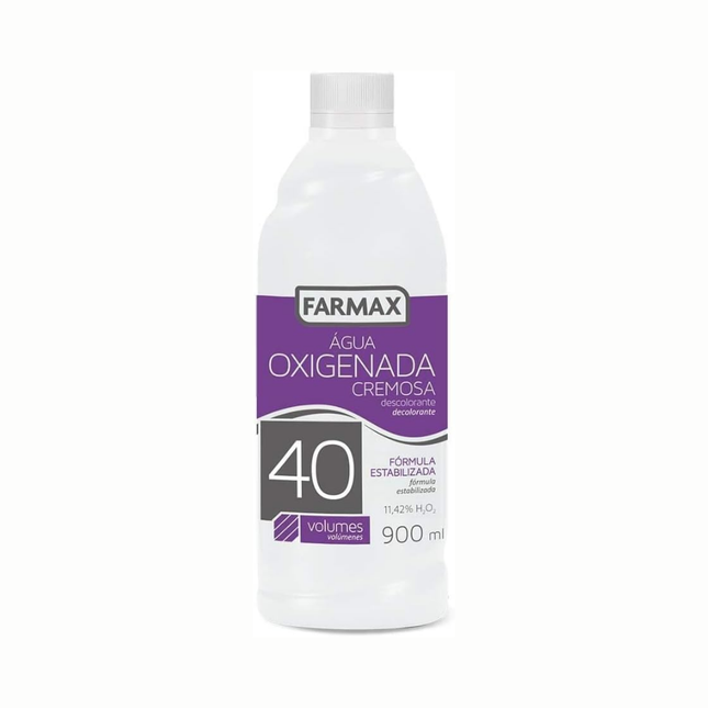Agua Oxigenada Farmax Cremosa Descol 40VOL.900ml Com 01 Unidade - 5001097