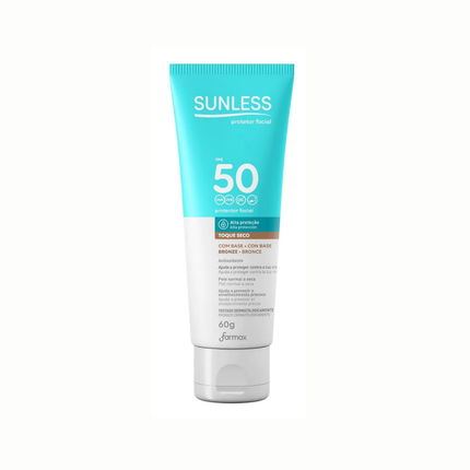 Protetor Solar Farmax Sunless Fps 50 Facial Com Base Bronze 60g - 30001323