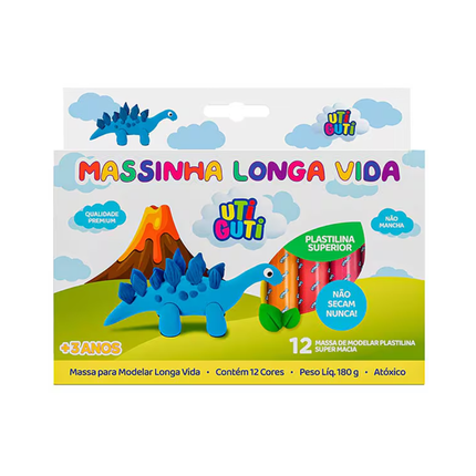 Massa Para Modelar Uti Guti Licyn Longa Vida 12 Cores 180g - 300005