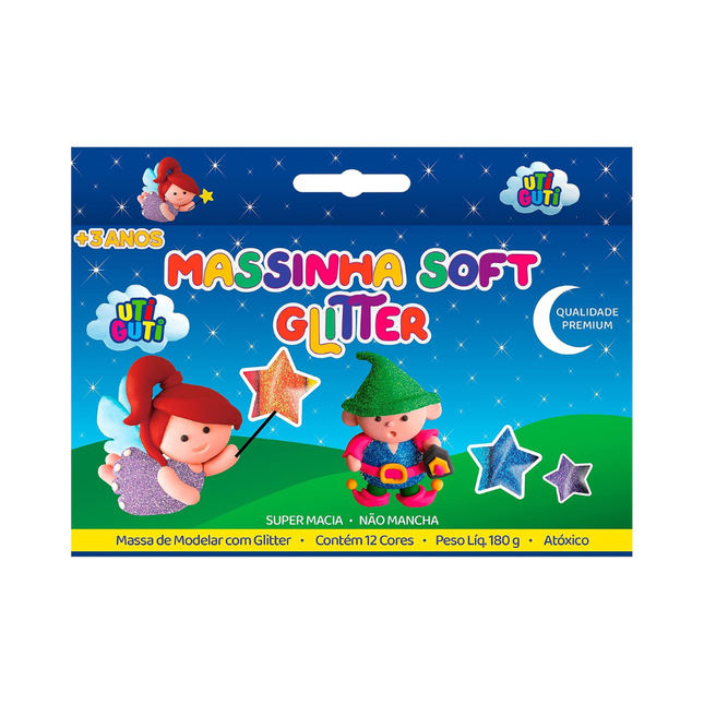 Massa Para Modelar Uti Guti Licyn Com 12 Unidades Cores Glitter Com 01 Unidade - 026000