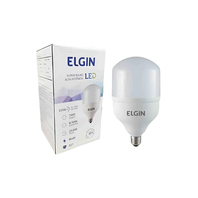 Lampada LED Alta Potencia Elgin 30W Biv Cor Branca - 48LSB30FLD20