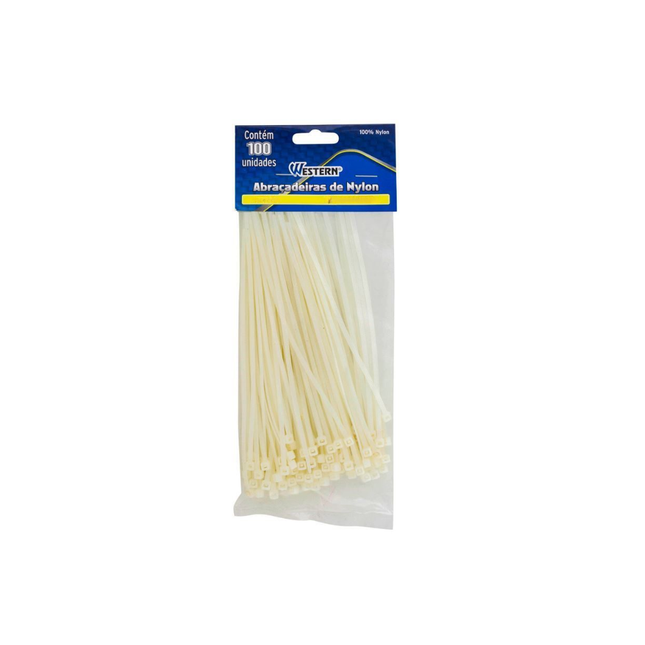 Abracadeiras Nylon 3.6X180mm Com 100 Unidades Pc Cor Branca - 126-2