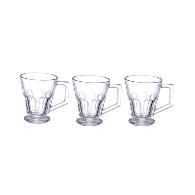 Xicara Cha Vidro Casab 185ml Com 03 Unidades Pcs - JGCH072