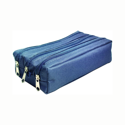 Estojo Escolar Dac Basic Triplo 3 Ziperes E Tecido Azul - 084PR