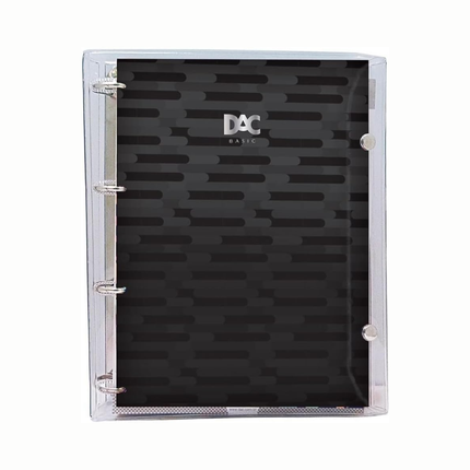 Caderno Argolado Univ.Cristal 192FLS Dac Fechamento Em Botao All Black - 2394