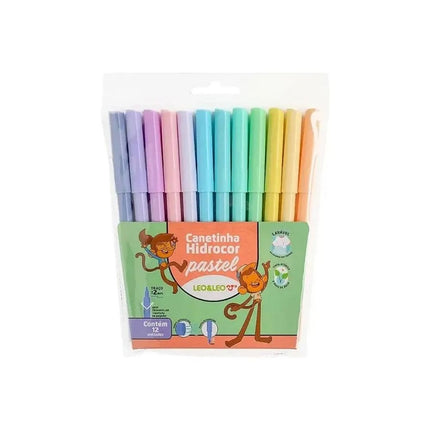 Caneta Hidrografica Tons Pastel Estojo Com 12 Unidades - 10605