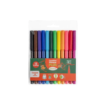 Caneta Hidrografica Lavavel Leo E Leo 12 Cores Plus Com 01 Unidade - 4682