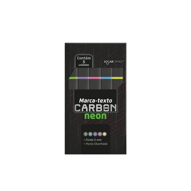 Marcador De Texto Carbon Neon Jocar Com 05 Unidades - 94111