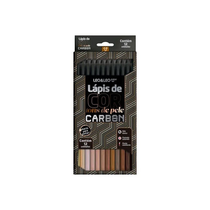 Lapis De Cor Carbon 12 Cores Tons De Pele Redondo Leo & Leo Com 01 Unidade - 4676