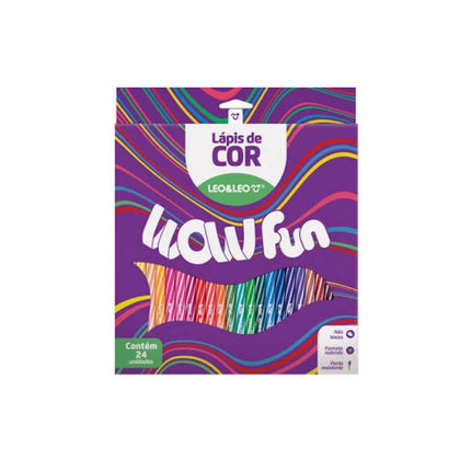 Lapis De Cor Wow 24 Cores Redondo Leo & Leo Com 01 Unidade - 4678