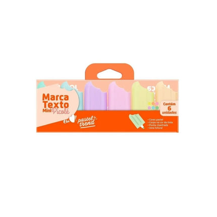 Marcador De Texto Leo & Leo Mini Picole Pastel Trend Com 06 Unidades - 96143